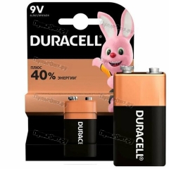 Батарейка Duracell Basic Крона 6LR61 BL1 Alkaline 9V CN (Китай) (1/12/24)