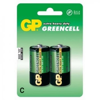 Батарейка GP GreenCell R14 C BL2 Heavy Duty 1.5V (2/20/240)