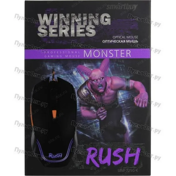 Мышь Smartbuy RUSH 725 черная, игровая проводная (SBM-725G-K)