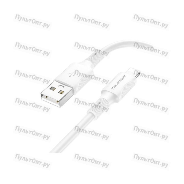 Кабель USB - 8 pin Borofone BX80, 1.0м, 2.4A, цвет: белый (1/33/330)