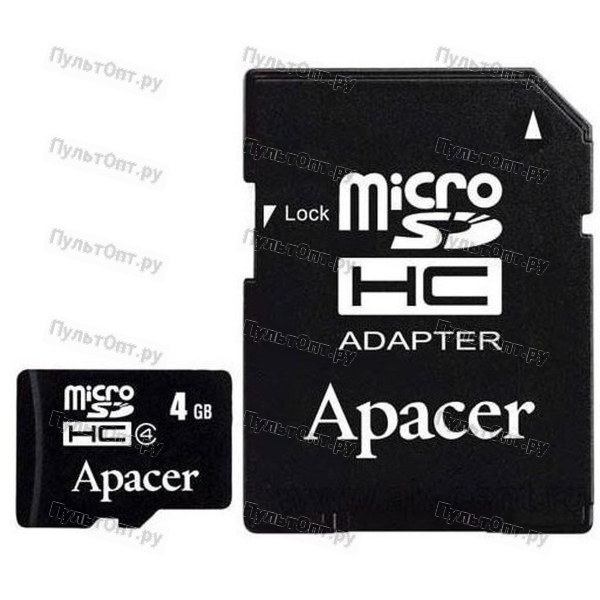 MicroSD 4GB Apacer Class 4 + SD адаптер