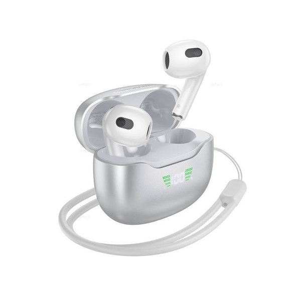 Наушники внутриканальные Borofone BW40 Gratified, пластик, bluetooth 5.3, микрофон, цвет: серебряный