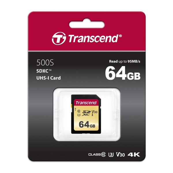 SDXC 64GB Transcend 500S UHS-I U3 V30