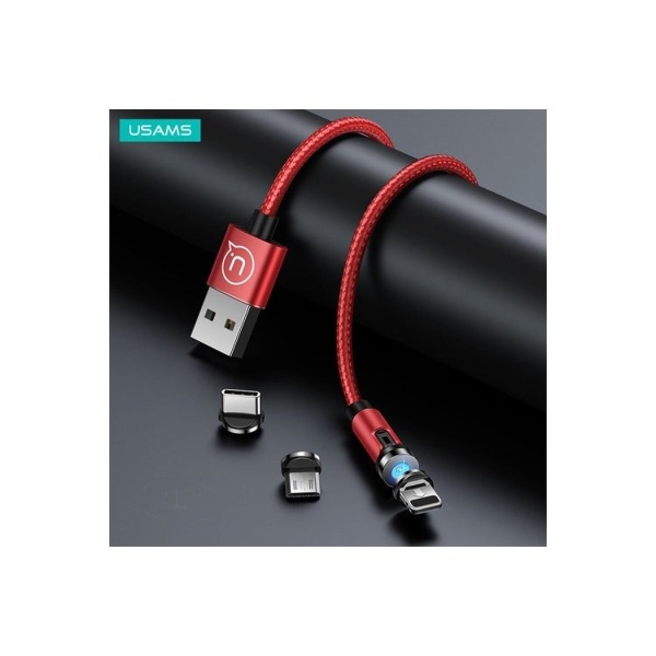 Кабель USB - Type-C Usams, US-SJ473 U59, 1.0м, круглый, 2.1A, нейлон, в переплёте, магнитный, цвет: 