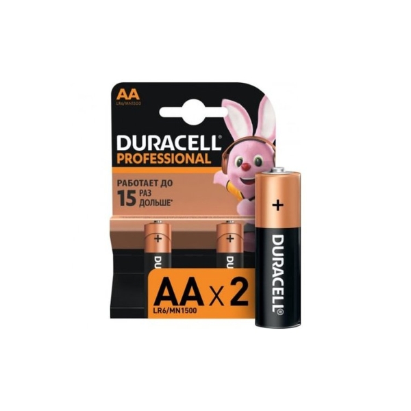 Элемент питания Duracell LR6 BL2 PROFESSIONAL (2/40/15200)