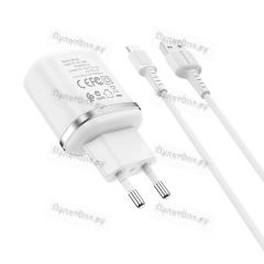 Сетевое З/У Borofone BA36A 1USB 3.0A 18W QC3.0 с кабелем microUSB белый (1/60/240)