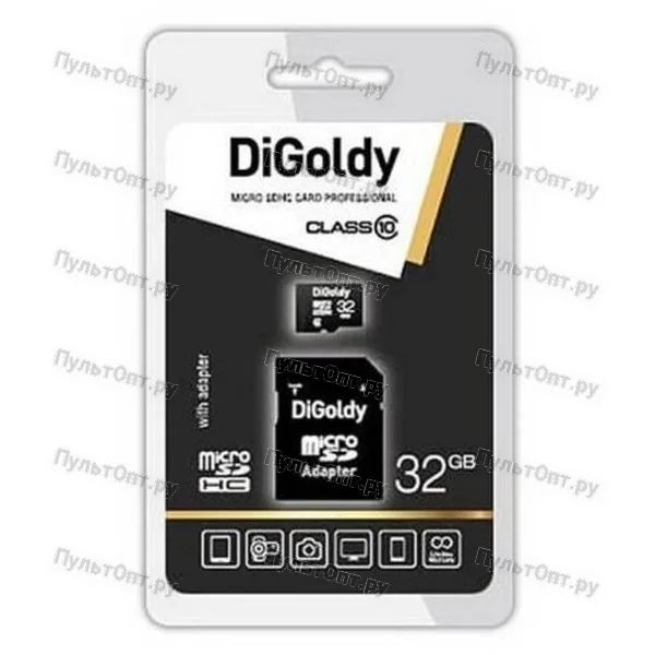 MicroSD 32GB DiGoldy Class 10 + SD адаптер
