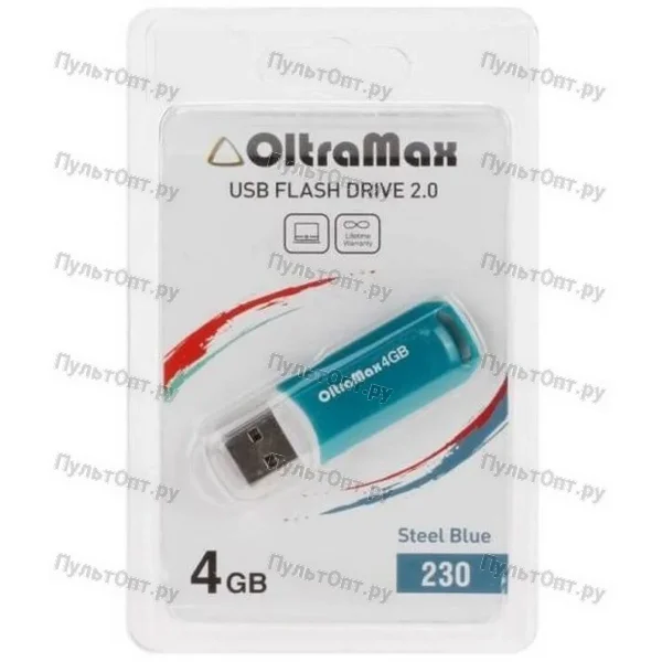 USB 4GB OltraMax 230 стальной синий