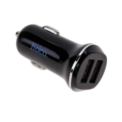 Автомобильное ЗУ 2 USB Hoco, Z1, 2100mA, пластик, чёрный (1/32/128)