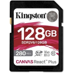 SDXC 128GB Kingston Class 10 Canvas React Plus UHS-II (280/100 Mb/s)