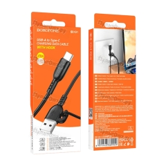 Кабель Borofone BX91 USB (m)-Type-C (m) 1м 3.0A ПВХ черный (1/360)