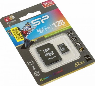 MicroSD 128GB Silicon Power Class 10 Elite UHS-I (R/W 75/15 Mb/s) без адаптера