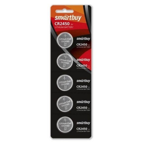 Эл. пит. CR2450 BL5 Smartbuy (5/100)