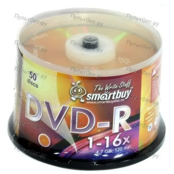 Диск Smartbuy DVD-R 4,7GB 16x CB-50 (250)