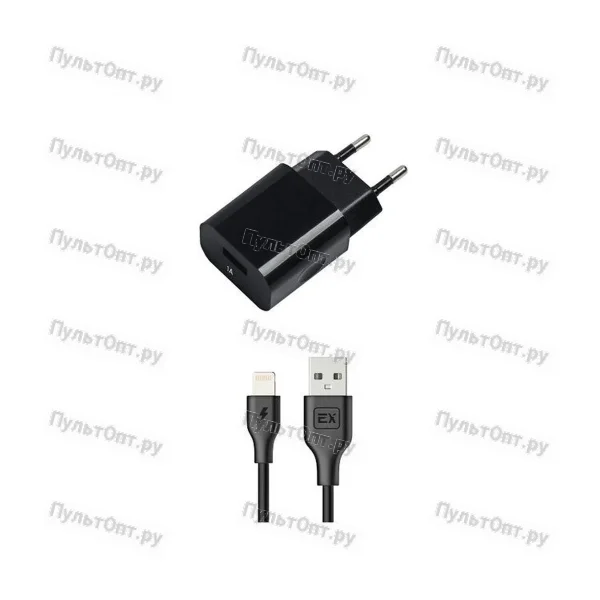 Сетевое ЗУ/Exployd/8 Pin/1А/чёрный/Classic/EX-Z-462