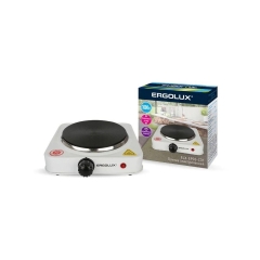 Электроплитка Ergolux ELX-EP03-C01 1 конф., дисковый нагр.эл.1000Вт, 220-240В белая (1/12)