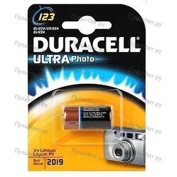 Эл. пит. CR123 lithium BL1 Duracell Ultra (10/50)