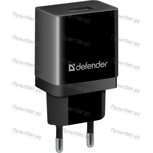 Адаптер сетевой Defender EPA-10, черный, 1xUSB, 5V/2.1А, пакет (1/200)