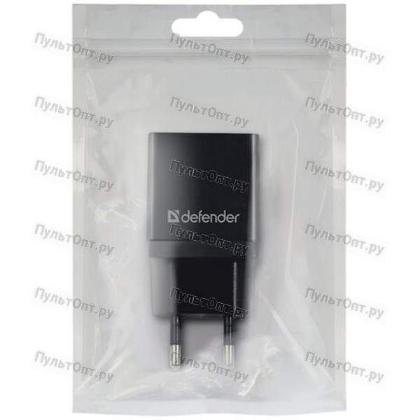 Адаптер сетевой Defender EPA-10, черный, 1xUSB, 5V/2.1А, пакет (1/200)