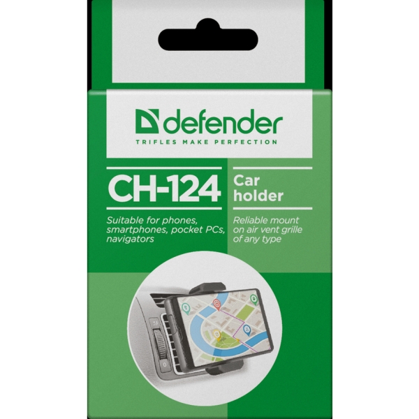 Держатель Defender CH-124, 55-90 мм, решетка вентиляции, для моб устройств