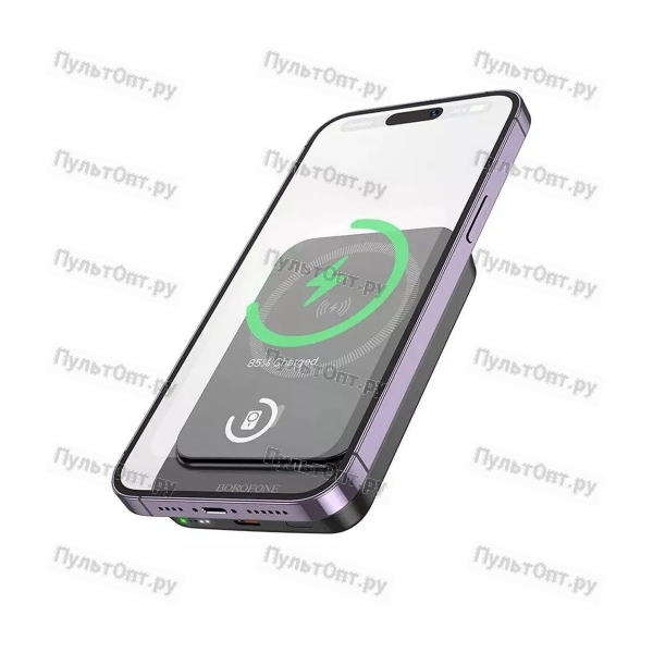 Аккумулятор внешний Borofone BJ63 Nimble, 5000mAh, пластик, PD20Вт, MagSafe, 1 Type-C, цвет: чёрный 
