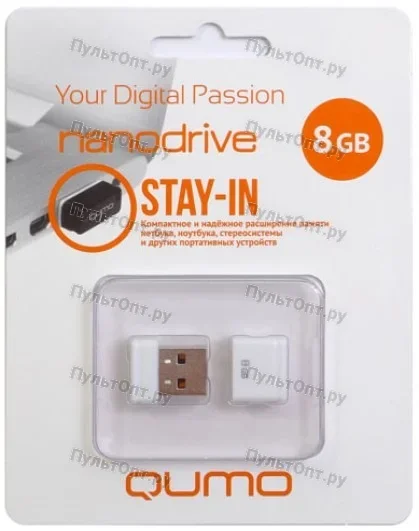 USB 8GB Qumo Nano белый