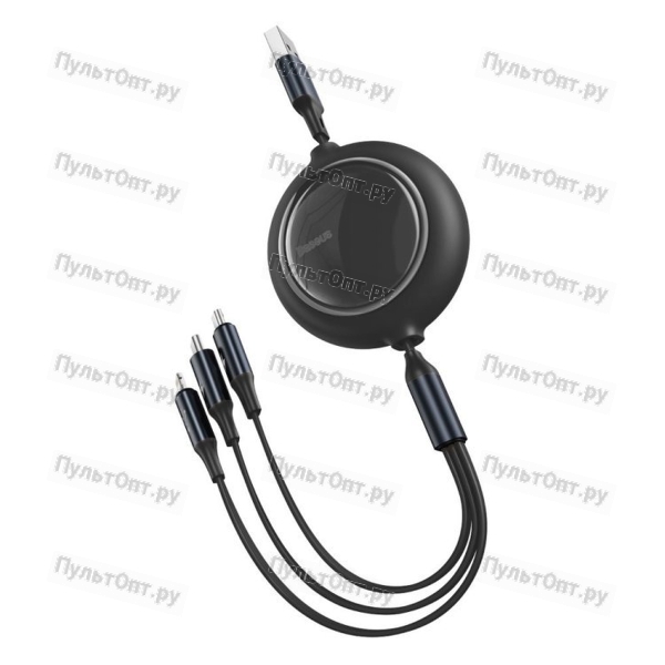 Кабель USB - 8 pin, Type-C, микро USB Baseus CAMLC-MJ01 Bright Mirror, 1.2м, круглый, 3.5A, силикон,