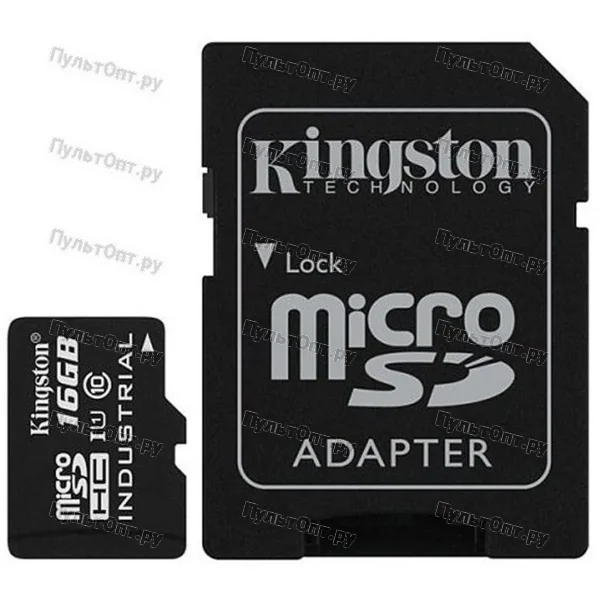 MicroSD 16GB Kingston Class 10 UHS-I Industrial Temp + SD адаптер