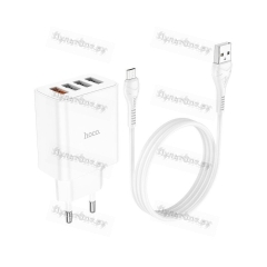 Сетевое З/У Hoco C102A 4USB 2.1A 28W QC3.0 белый (1/13/130)