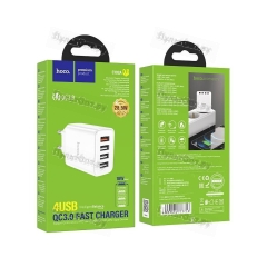 Сетевое З/У Hoco C102A 4USB 2.1A 28W QC3.0 белый (1/13/130)