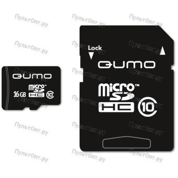 MicroSD 16GB Qumo Class 6 + SD адаптер