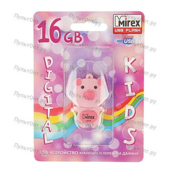 USB 16GB Mirex Свинка (ecopack) розовый