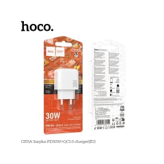 Сетевое З/У Hoco CS55A 1USB+1Type-C 3.0A 30W QC3.0 белый (1/30/180)