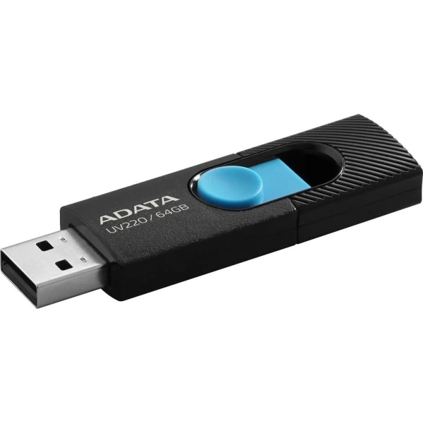 USB 64GB A-Data UV220 чёрный/голубой