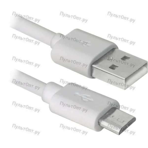 Кабель USB - micro USB Defender USB08-10BH, 3м (белый)