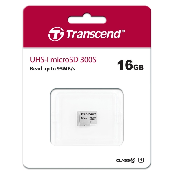 MicroSD 16GB Transcend 300S UHS-I U1 без адаптера