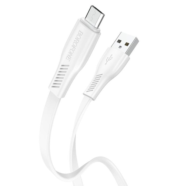 Кабель USB - микро USB Borofone BX85, 1.0м, 2.4A, цвет: белый (1/360)