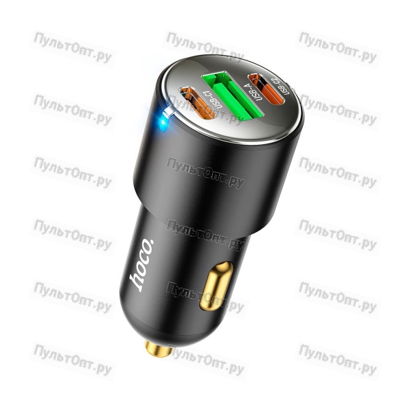 Автомобильное З/У Hoco NZ6 1USB/2xType-C 3.0A 45W PD3.0 черный (1/12/120)