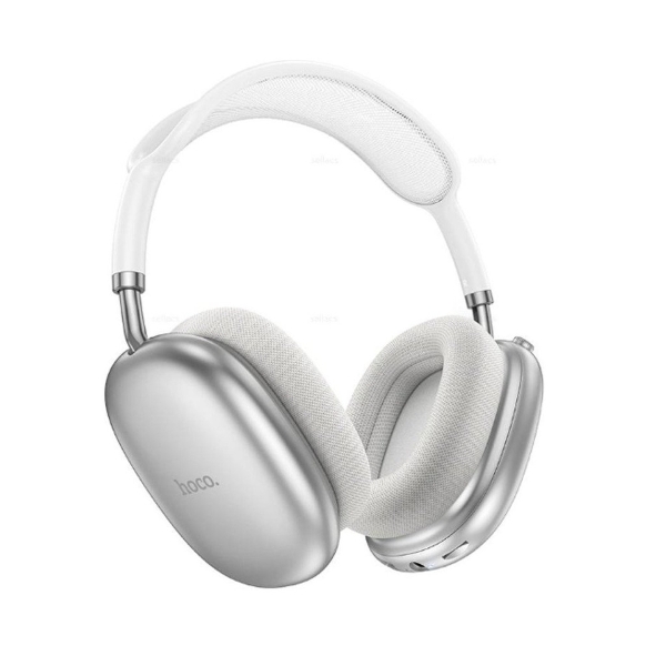 Наушники полноразмерные Hoco W55 Plus Happiness, bluetooth 5.4, AUX, 800mAh, цвет: серебряный (1/40)