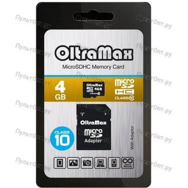 MicroSD 4GB OltraMax Class 10 + SD адаптер