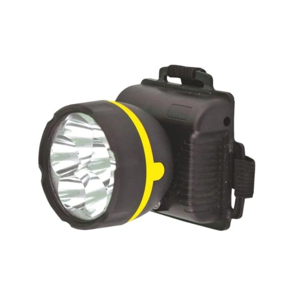 Фонарь налобный Ultraflash 909 1.5W 5LED от батареек черный (1/100)
