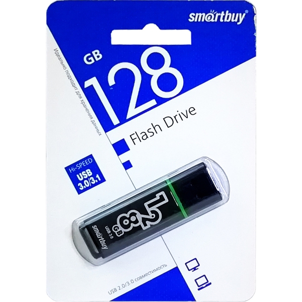 USB 3.0 128GB Smartbuy Glossy темно синий
