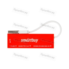 Картридер Smartbuy 717 USB2.0 SD/microSD/MS/M2 красный