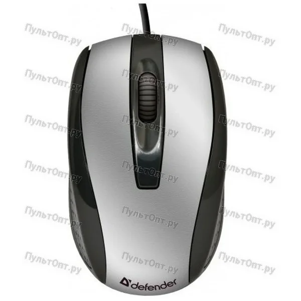 Мышь Defender Optimum MM-140, чёрная/серебро, USB