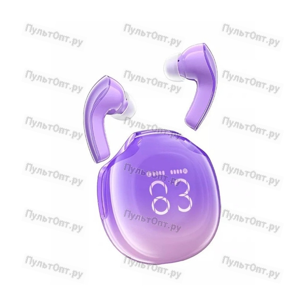 Наушники внутриканальные ACEFAST T9 Crystal, пластик, bluetooth 5.3, микрофон, IPX4, цвет: фиолетовы