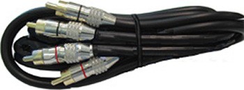 Аудио видео кабель 2 RCA - 2 RCA (кабель 6х12.0 мм) 1,2 м GOLD металл. (10)