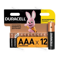 Батарейка Duracell Basic LR03 AAA BL12 Alkaline 1.5V (12/144/48960)