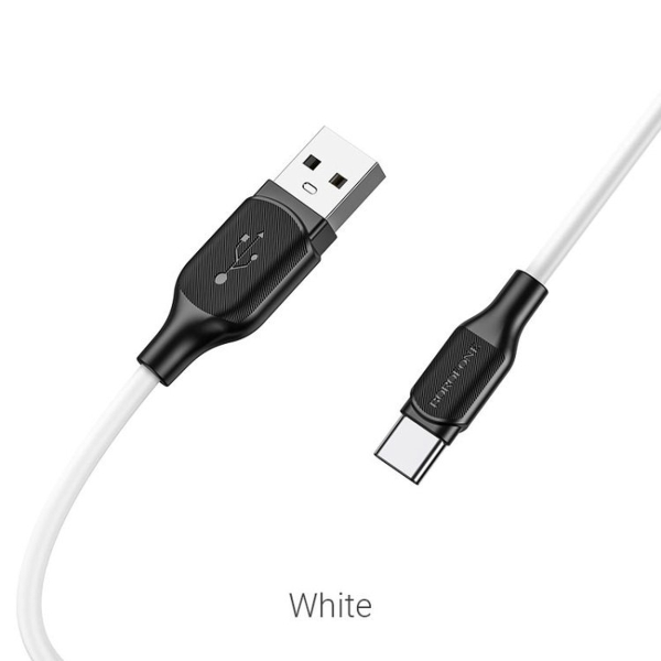 Кабель USB - Type-C Borofone BX42 Encore, 1.0м, круглый, 3,0А, силикон, цвет: белый(1/360)