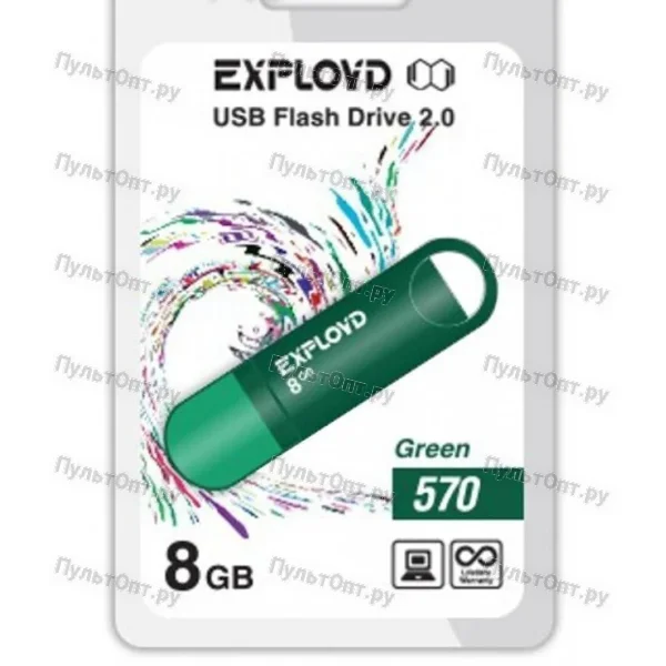 USB 8GB Exployd 570 зелёный