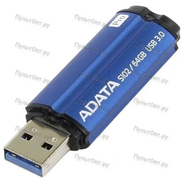 USB 3.0 64GB A-Data S102 Pro (Read 600х) синий алюминий